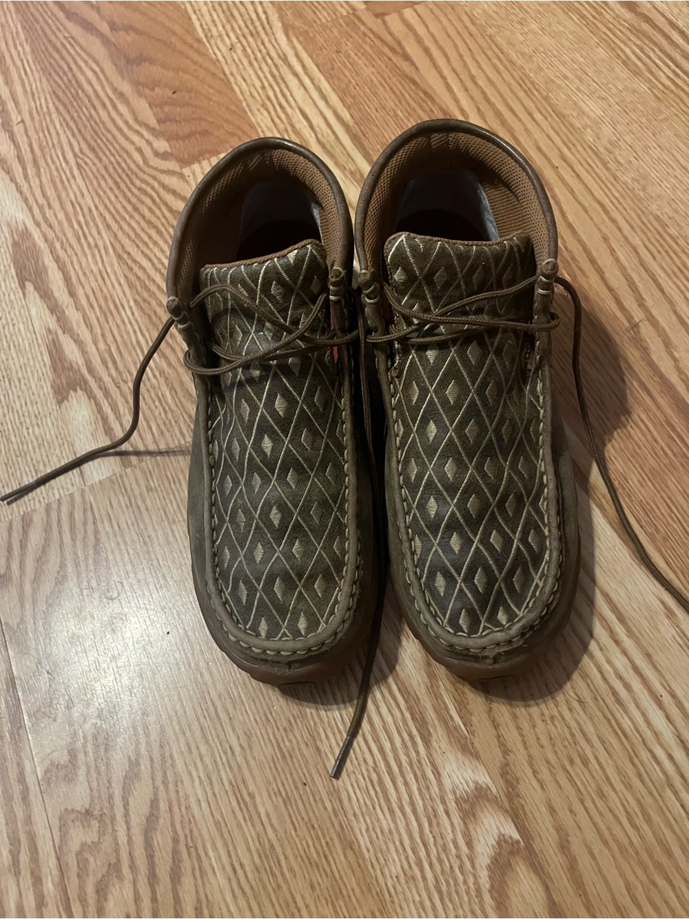 Womens Twisted X Women's Brown Diamond-Pattern Moccasins size 8.5